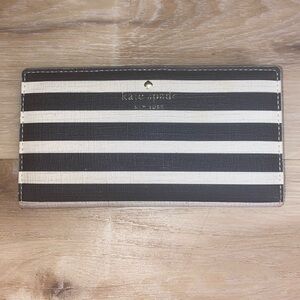 Kate Spade Black and White Striped Wallet